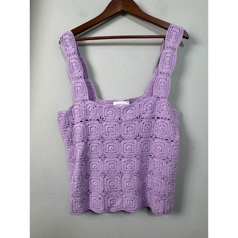 Tuckernuck Hyacinth House Colby Lavender Crochet Mini Skirt & Top Set Sz L New - Picture 3 of 12
